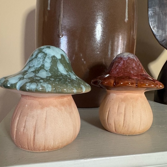 Drip Glazed Ceramic Mushrooms Decor - Picture 2 of 8